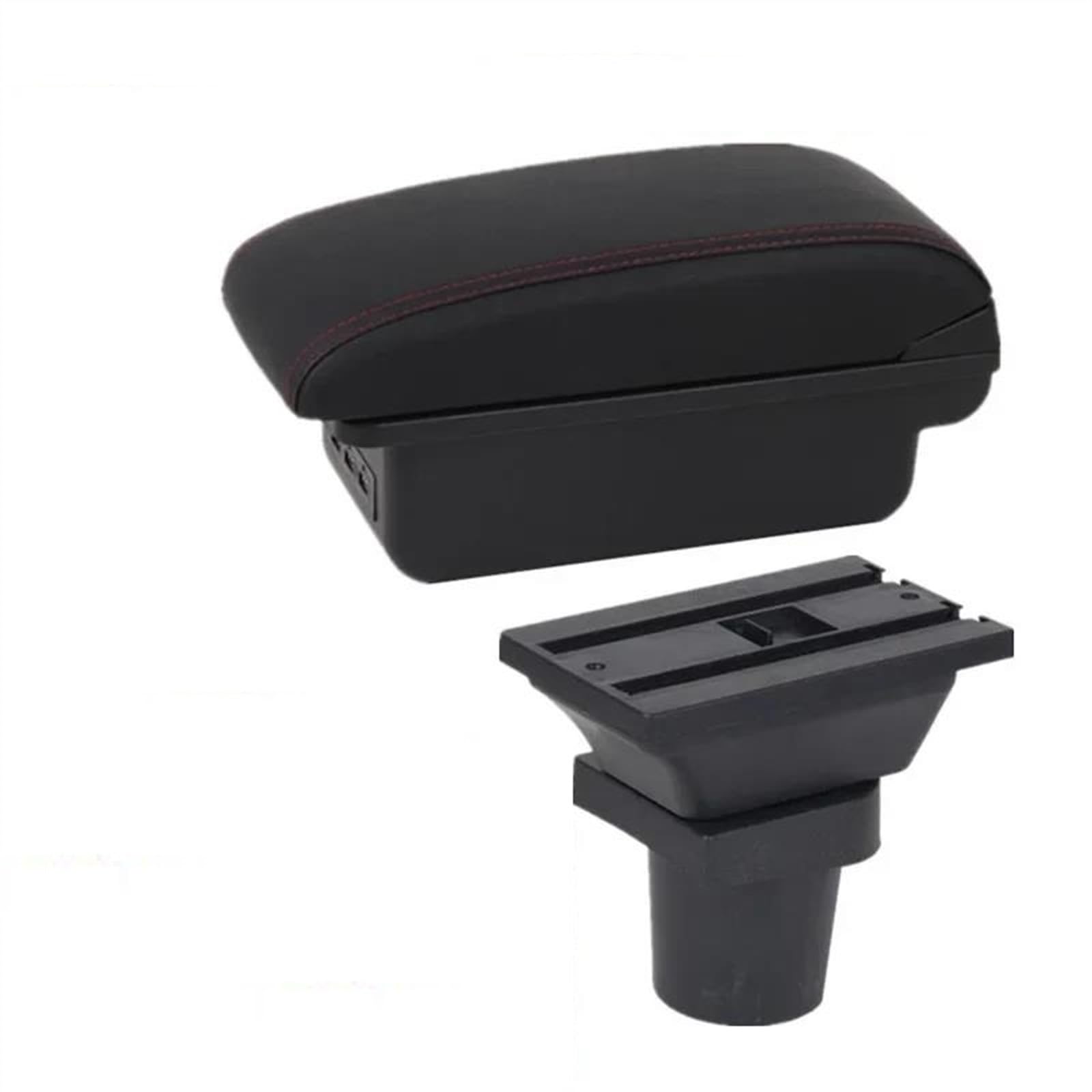 NOHEEU Car Armrest Special Storage Box Modification Parts For Yaris 3 For Hybrid For Vitz(B1 red line 3USB)