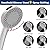 5-Setting High Pressure Handheld Shower Head Combo, NearMoon Multi-functions Powerful Spray Handheld Showerhead with Adjustable Angle Bracket (with 60? Stainless Steel Hose, Chrome)