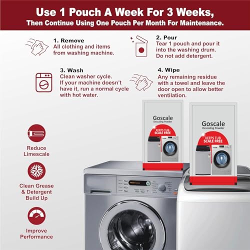 Image of L G Washing Machine Cleaner Descale Powder Descaling Appliance Quick Drum Descale Deep Cleaning for Semi and Fully Automatic Front and Top Load Tub Clean Pouches 100g (Packet Of 5)