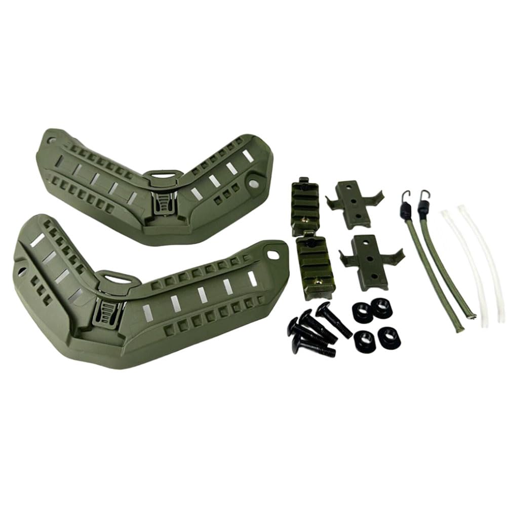 H World Shopping Airsoft Tactical Maritime Helmet Side Rail Set Guide Accessories for Flashlight OD