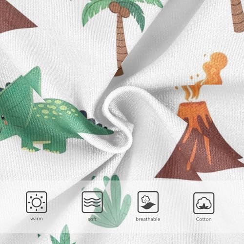 CHIFIGNO Boys' Underwear Cute Cartoon Dinosaurs White Kids Boys Briefs Soft Cotton Brief Underwear3