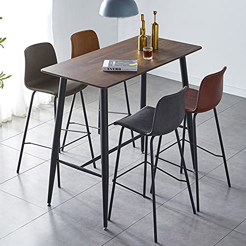 Tabourets hauts 65cm avec dossier en simili-cuir marron au design moderne - 3