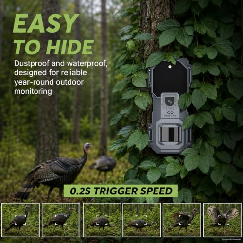 WOSPORTS 2 Pack Mini Trail Camera 1080P 32MP HD Game Camera with 32GB SD Card Wildlife Cameras with Night Vision Motion Activated Waterproof with 4AA Batteries & Card Reader - image 6