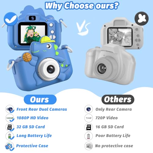 Image of Kids Camera Toy, masterbee Children Age 3-12, Christmas /Birthday Gifts for Girls, 1080P HD Video, Gift for 3 4 5 6 7 8 9 10 11 12 Year Old Girl Blue