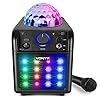 Vonyx SBS50B-PLUS Karaoke set met Microfoon, Bluetooth en LED Disco lichteffecten – Zwart