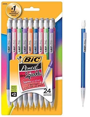 BIC Xtra-Sparkle Mechanical Pencil, Medium Point (0.7 mm), 24-Count, Pack of 4