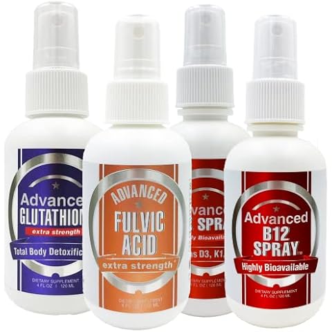 CCL Superhuman Bundle (4 oz) Advanced Glutathione, Advanced B12 Spray, Advanced Fulvic Acid, & Advanced D-K Spray | Balance Out Deficiencies, Improve Vitality, Feel More Energy Cover