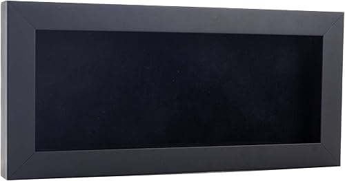 Marco de caja de sombra de 14 x 22 pulgadas, madera negra, con una profundidad de visualización útil de 34 pulgadas, incluye un tablero de respaldo