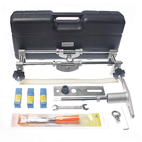 KATSU Kit de Instalación de Cerradura de Puerta, con 3 Cortadores de Acero de Tungsteno 18 22 25mm, Juego de Plantilla de Ajuste de Mortaja de Cerradura de Puerta 105450