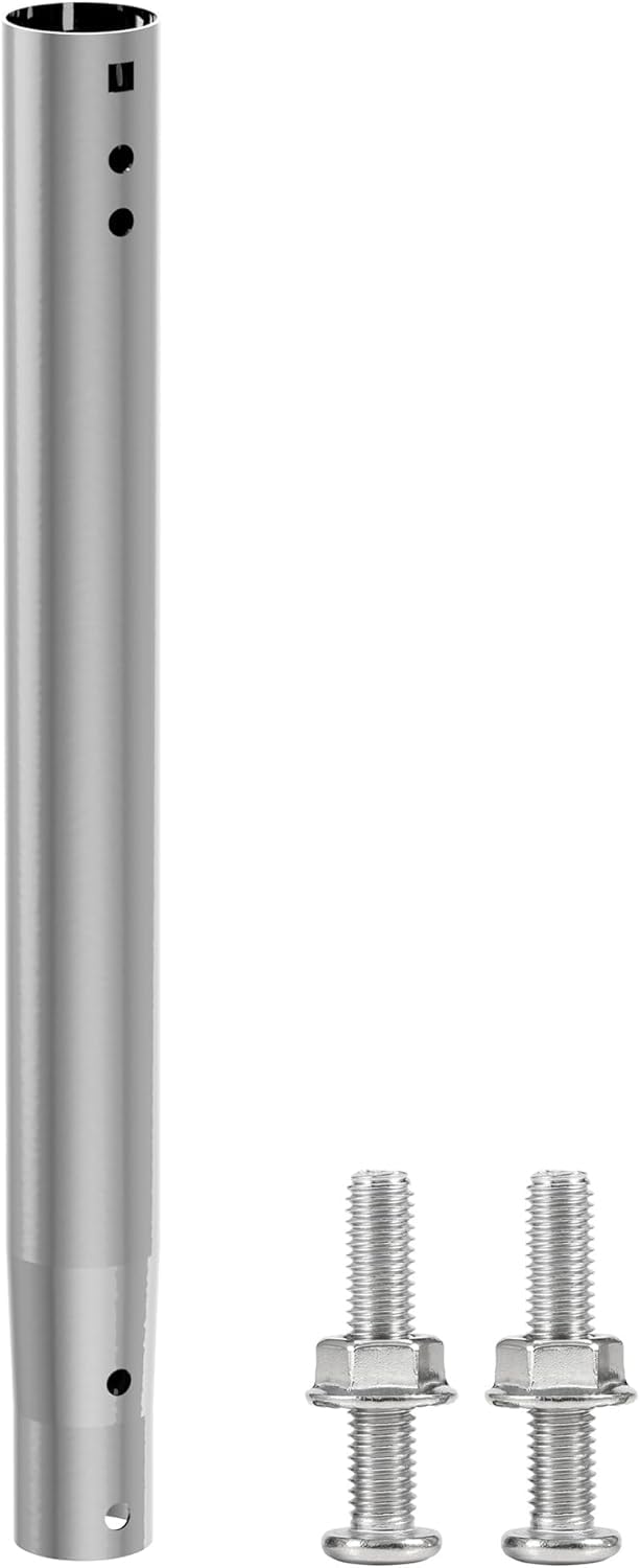 Tubo di prolunga per antenna da 35,5 cm con due fori di montaggio, compatibile con i modelli ASIN B0F8HQ6NCN e B0F8HHBKM5, asta di supporto in ferro, lunghezza regolabile, colore argento