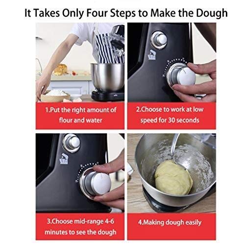 Küchenmaschine Rührgerät Automatische Kleiner Ei-Klopfer, Knetmaschine, Koch Maschinenständer Mixer Edelstahl 5L Tilt… – Bild 3