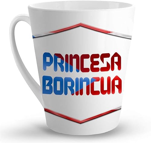 Miniatura 1 de Makoroni - PRINCESA BORINCUA Puerto Rico - Puerto Rico - Taza de café de cerámica única de 12 onzas, TAZA LATTE