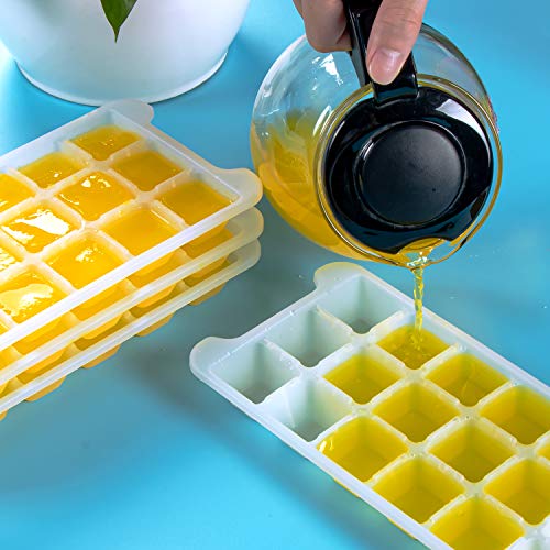 Bandeja de cubo de gelo WETONG pacote com 4 – 72 cubos de gelo trapezoides, conjunto de recipientes