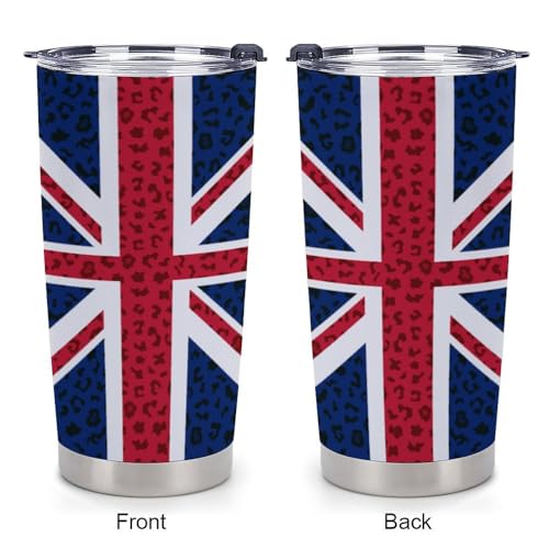 Posavasos para auto con diseño de leopardo y bandera UK 4 piezas miniatura 3