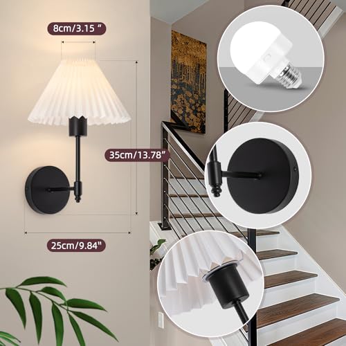 Image of EIDISUNY Battery Operated Wall Sconces Set of 2, Wireless Wall Sconce with Remote Dimmable RGB, Rechargeable Wall Lights for Bedroom Living Room Kitchen Hallway Wall Decor (Black)