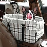 犬用 車載シート 小型犬や猫対応 ペット用ドライブシート耐荷重5kg 防滑 洗濯機対応 用途が広い 犬 車載シート屋外、公園、旅行に適しており(グレーチェック, 小型)