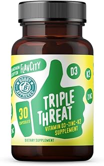 FlavCity Vitamin D3, K2 & Zinc - Triple Threat Supplement - Daily or Seasonal Immune Support - Vitamin D with K2 for Enhanced Absorption - Promote Healthy Bones & Skin (30 Capsules)