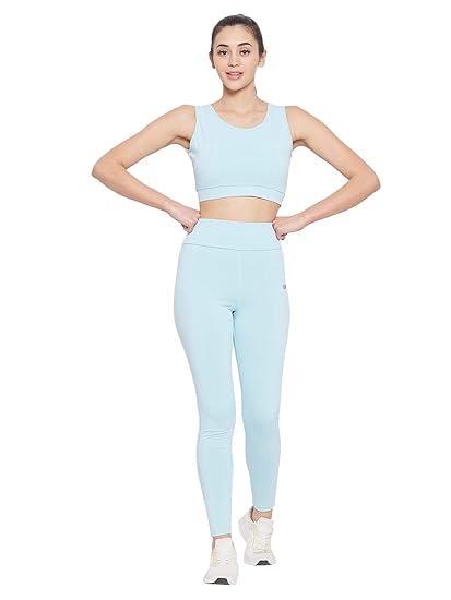 Women's Activewear Ankle Length Sports Tights in Blue
