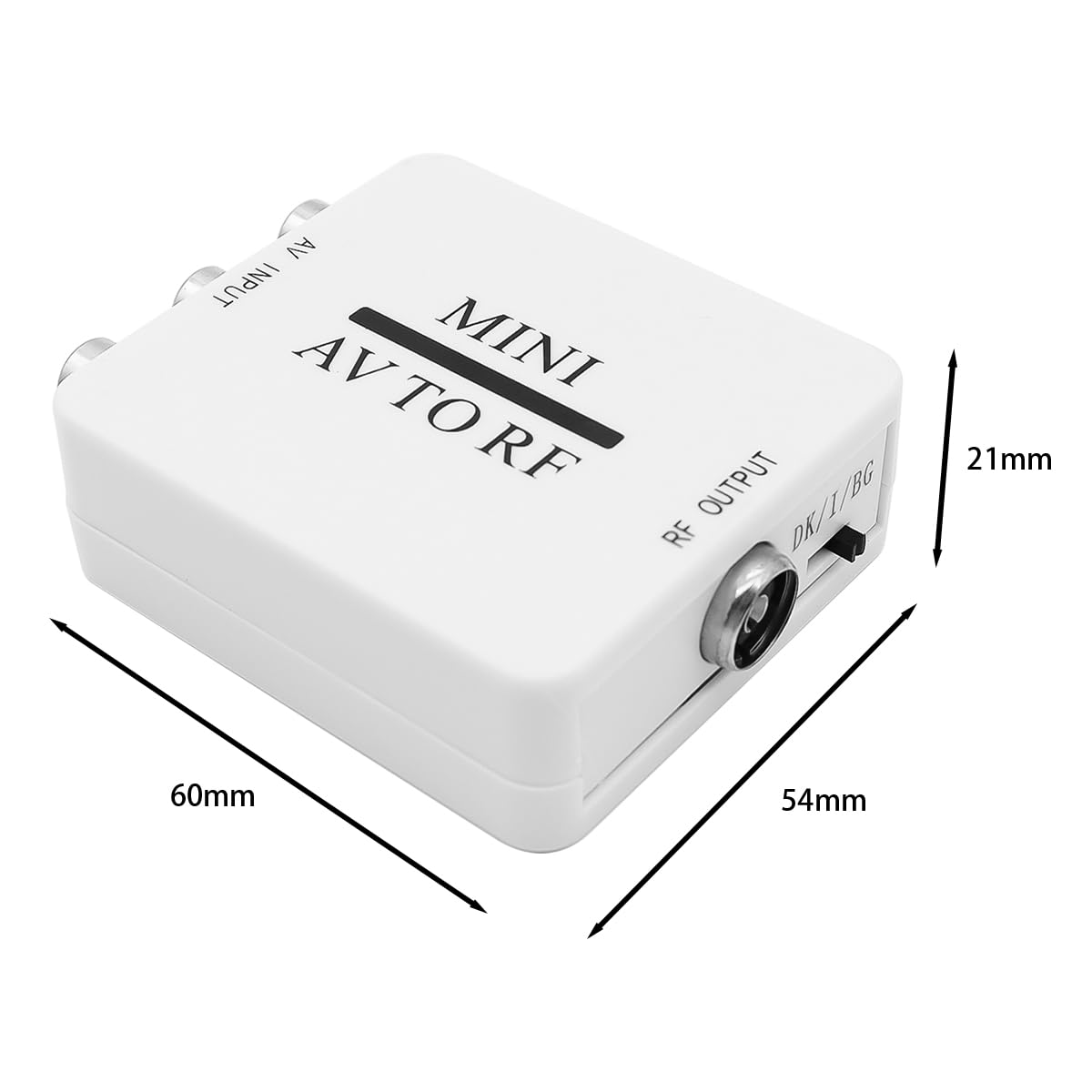 Convertisseur Modulateur Bidirectionnel RCA/composite AV Vers RF Adaptateur AV2 PAL/NTSC/SECAM Vers PAL/NTSC Système TV Compatible Avec DVD/VCR/PS/Projecteur (Blanc, Plug and Play)