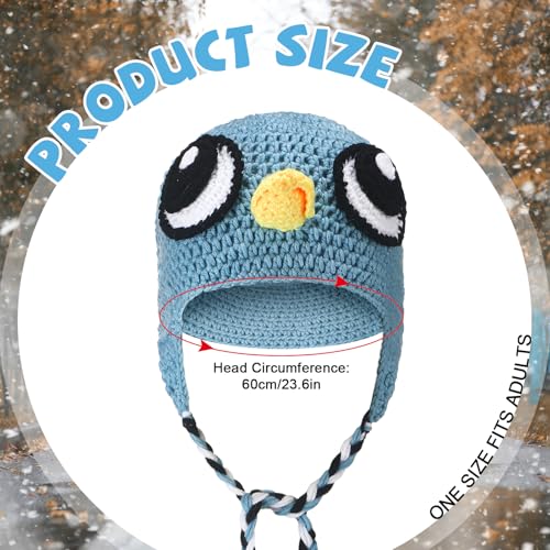 3 gorros de crochet con ojos realistas para cosplay miniatura 2
