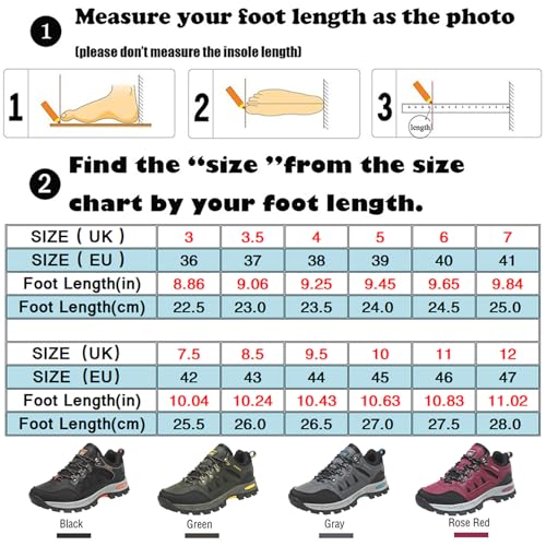 Image of Hiking Boots Mens Womens Walking Shoes Outdoor Lightweight Low Rise Trekking Climbing Shoes Lace-Up Anti-Slip Backpacking Camping Biking Sports Shoes