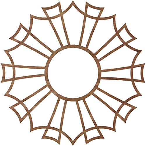 Image of Ekena Millwork 34 inchOD x 12 inchID x 3 /8 inchT Augustus Wood Fretwork Pierced Ceiling Medallion, Walnut