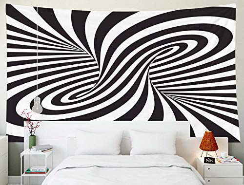 Crannel Valentine Black White Spiral Optical Illusion Tapestry 80X60 Inches Wall Art Tapestries Hanging For Dorm Room Living Home Decorative,Red Green #TOP2