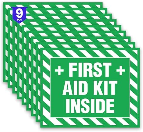 Amazon.com: Sygmah 9 x First Aid Kit Inside Stickers | 4 x 5 Inch ...