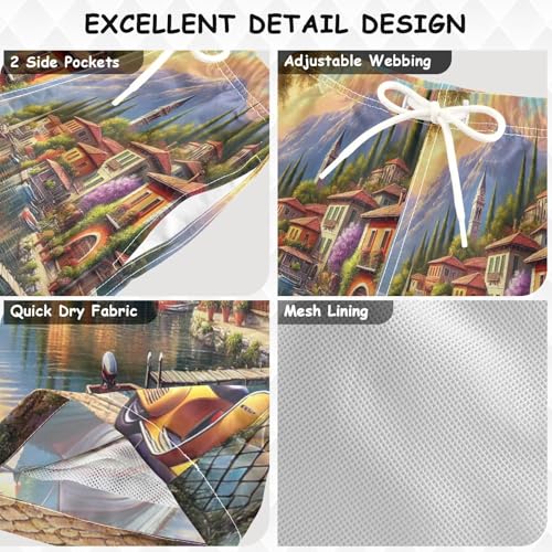 Lakeside Town Boat Boys Swim Trunks Quick Dry Toddler Swimsuit Boy Bathing Suits Swimwear Board Shorts 2T Multi3