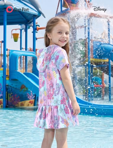 Image of Disney Princess Frozen Stitch Marvel Minnie Girl Swim Cover Up Terry Cloth Swimsuit Coverup Zip-up Bathing Suit Wrap Hooded