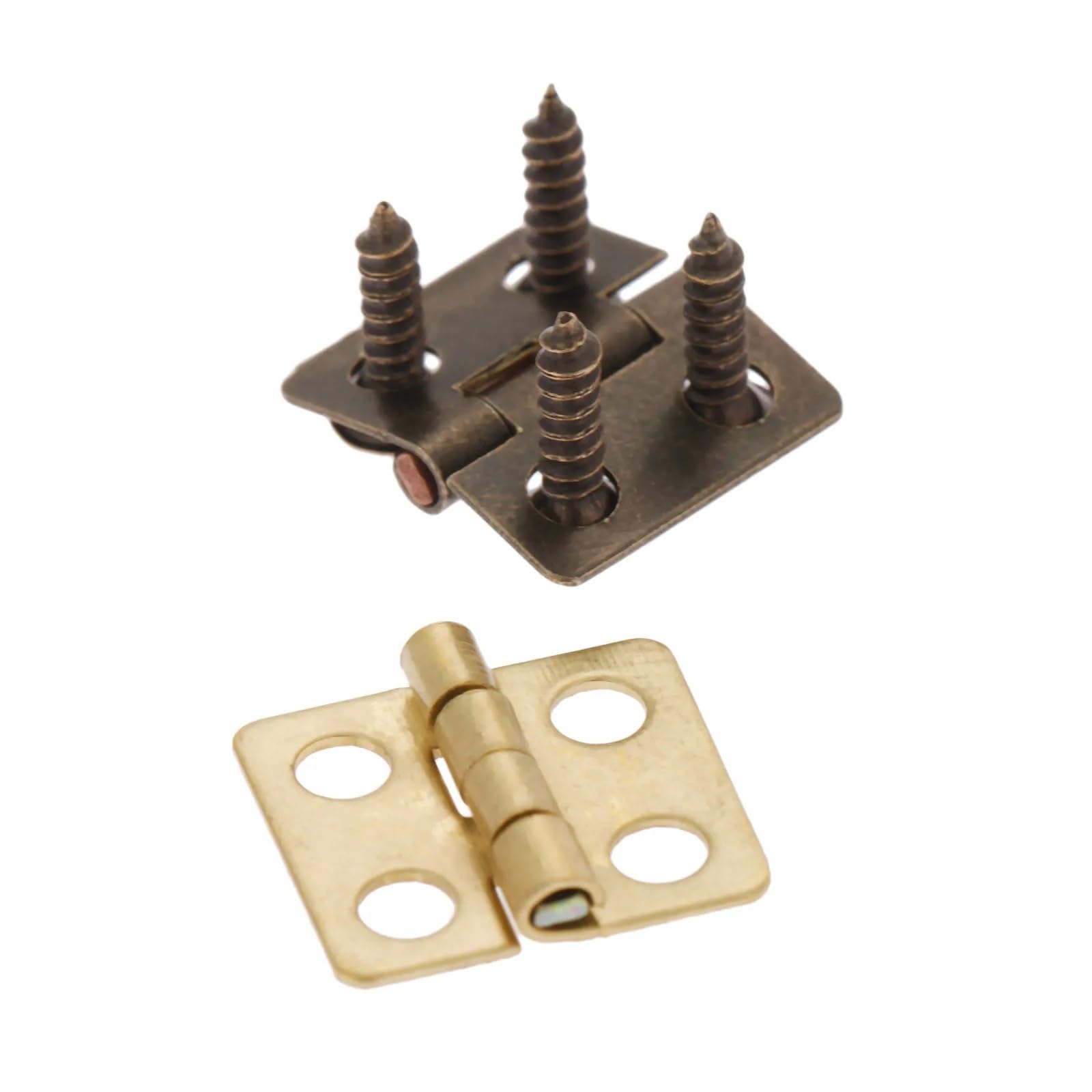 Rmwkrmogrf Antique Bronze Antique Mini Cabinet Drawer Door Furniture Butt Hinges 4 Holes Boxes Hardware 13 * 12Mm 40Pcs ﻿(Antique Bronze)