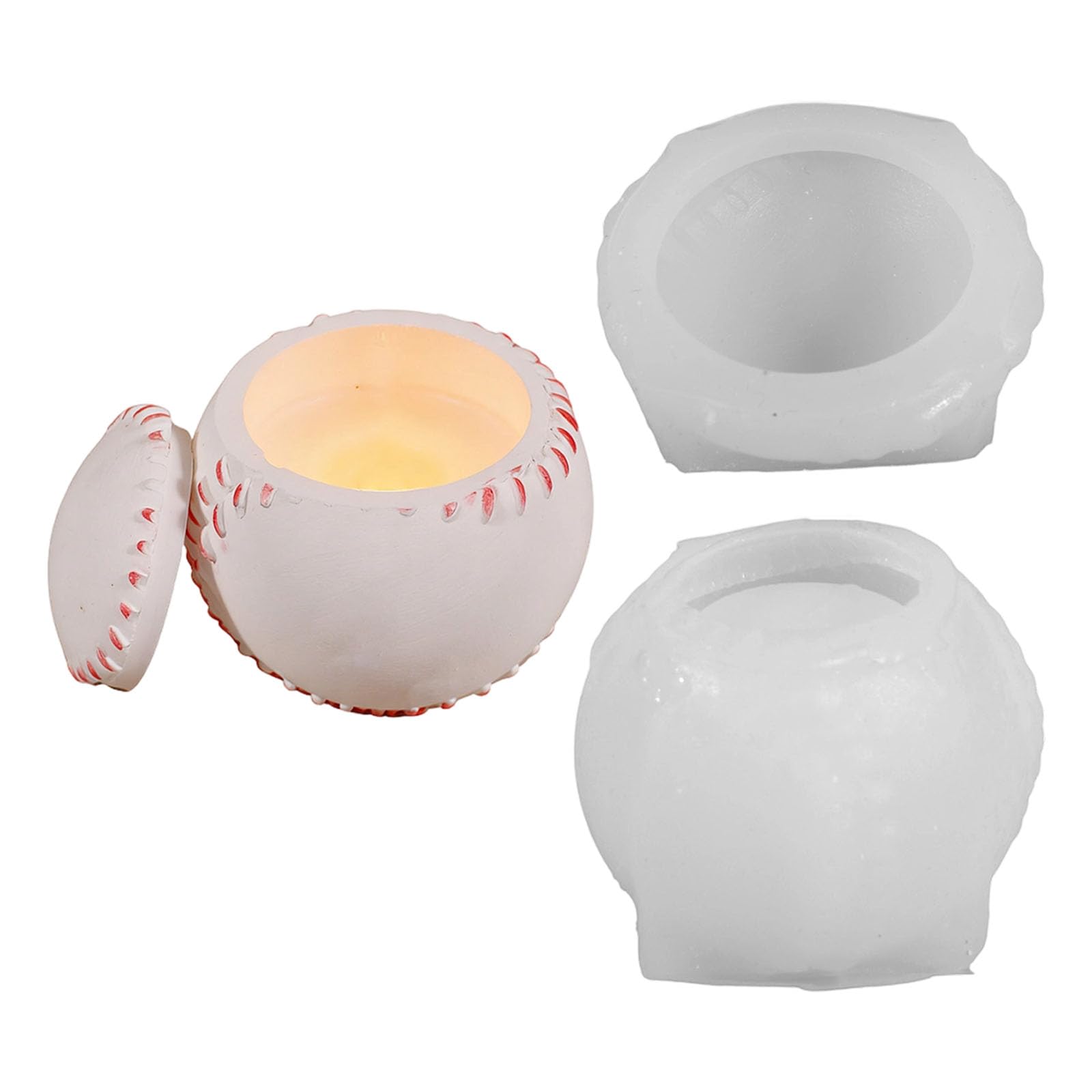 Xjdzineq Baseball Shape Silicone Flowerpot Molds for Making Cup Soap Concrete Planter Resin Casting Elastomer Craft Molds