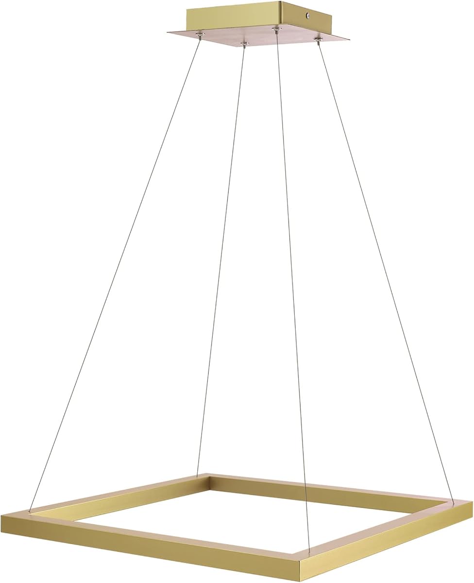 Globe Electric 50583 Works With Alexa Only Wi-Fi Smart Pendant Lighting, Matte Brass, Frosted Internal Shade, No Hub Required, Voice Activated, Energy Star, 30W, Multicolor Changing RGB, Tunable White