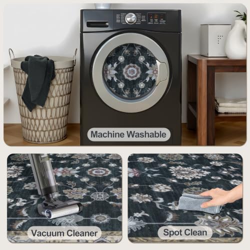 Image of Tangsoo 2x5 Washable Runner Rugs for Hallway, Farmouse Non Slip Rug Runner