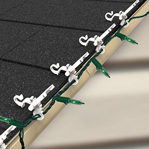 Commercial Christmas Hardware 9060-99-5635 Deluxe Shingle/Gutter Light Clips, White #TOP5