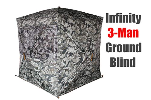 Muddy Infinity 3-Man Ground Blind with Shadow Mesh and 360 Degree View Eliminates