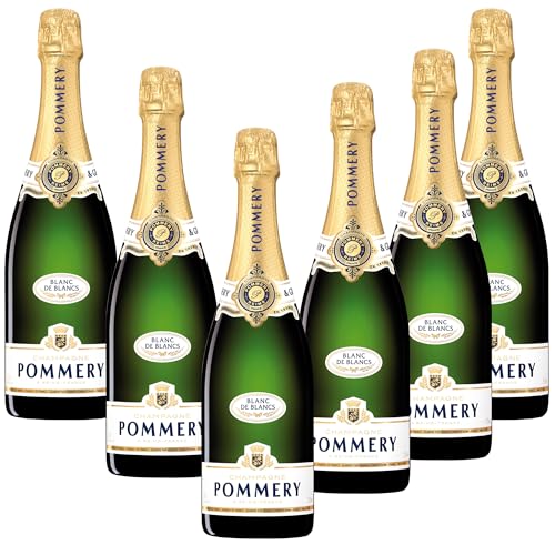Pommery Blanc de Blancs Brut Champagne – Gran Reserva Chardonnay 100% – Espumoso Francés Premium – Elegancia y Frescura - Pack 6 Botellas 75cl