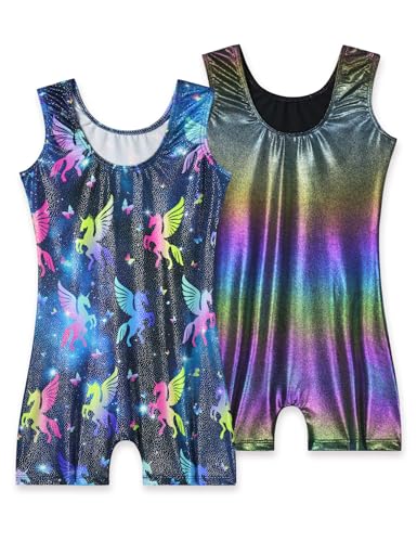 Image of 2 Pack Leotard for Girls Gymnastics Sparkly Sleeveless Unitards