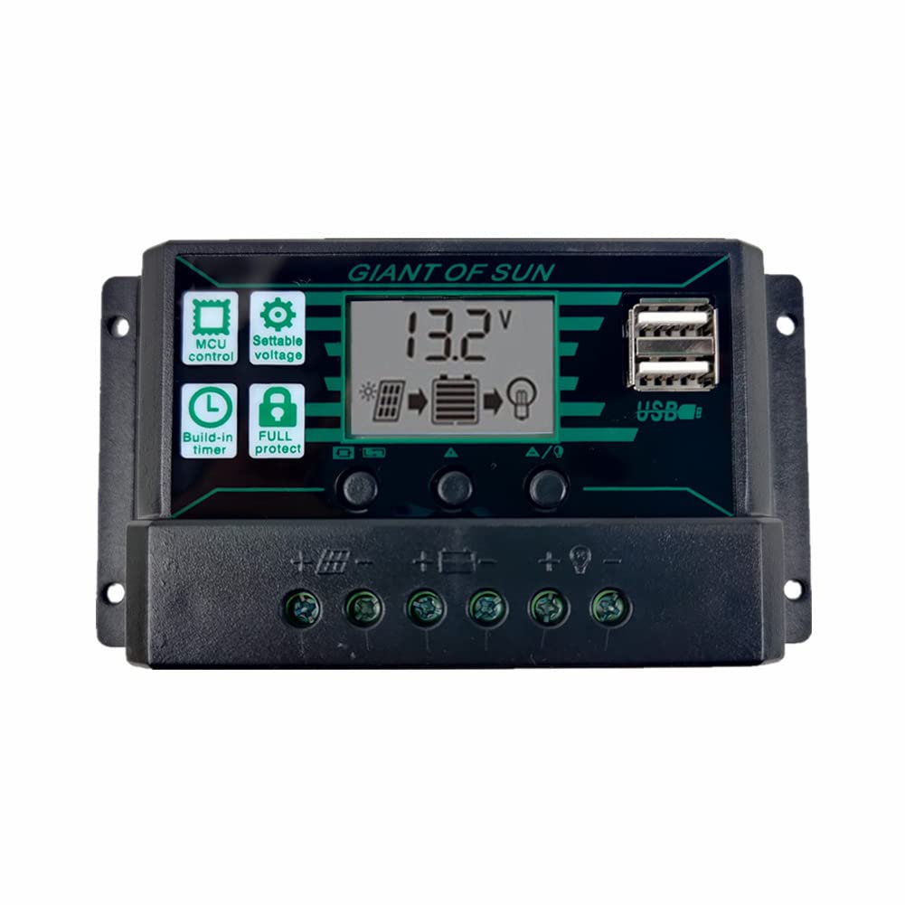 F FABOBJECTS® Solar Controller,MPPT PWM Solar Controller Solar Panel Battery Regulator Dual USB LCD Display Solar Controller-picture-13