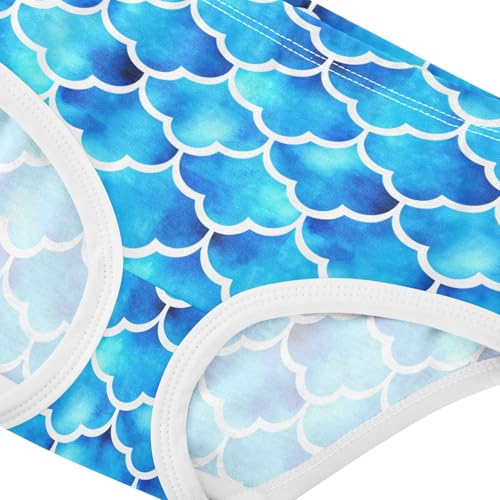 Blue Watercolor Fish Scale Toddler Girls's Underwear 2T 202c18744