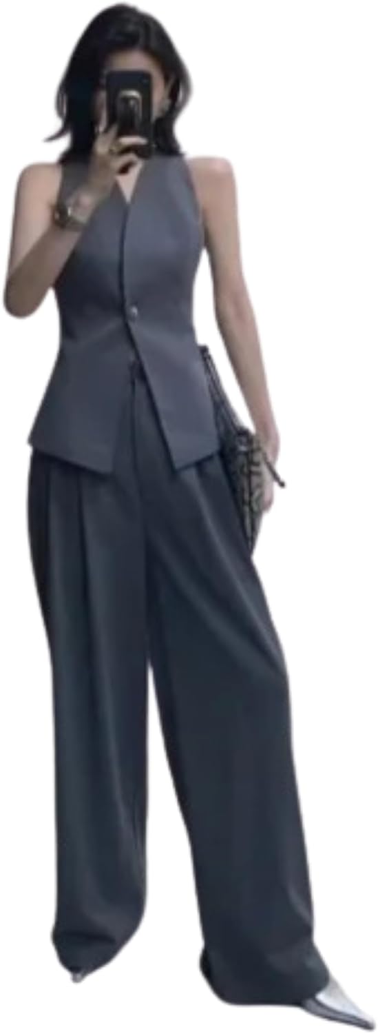 Amazon | セットアップ レディース ノースリーブ Vネック ベスト Amazon | セットアップ レディース ノースリーブ Vネック ベスト