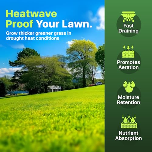 Premium Nutrient Rich Lawn Top Dressing Turf Expanding Coco Coir Mix – 10 LB Covers up to 400 sq. ft. – Grow Thicker Greener Grass in Drought Heat Conditions – Save Water, Seed, & Fertilizer