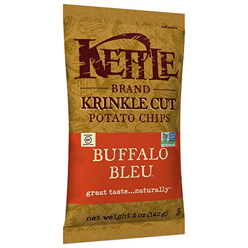 Image of Kettle Brand Potato Chips, Krinkle Cut Buffalo Bleu, 5 Ounce Bags (Pack of 15)
