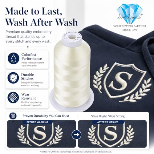 Image of Simthread 5000M 40WT Polyester Embroidery Thread, Soft Sunlight S018 | 5000M 40WT polyester thread feeds smoothly for machine embroidery, monograms, logos, patches and quilting.
