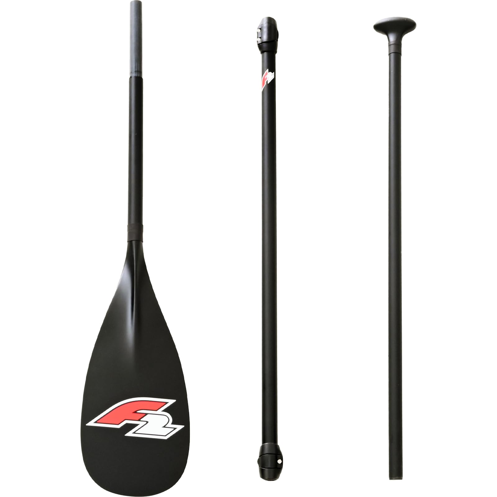 F2 Premium SUP Paddel 90% Carbon Paddle 3-teilig verstellbar von 166-230cm Schwarz Stand Up Paddle
