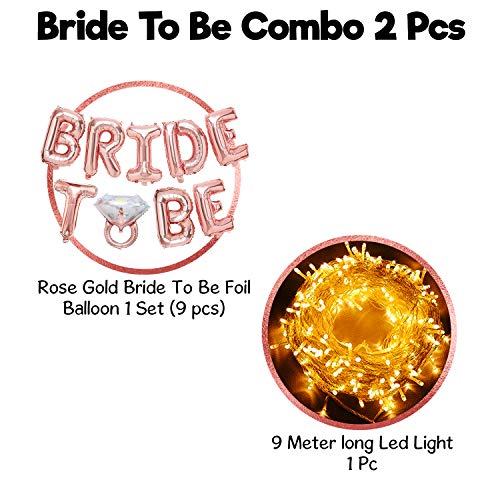 Image of Party Propz Bride To Be Decoration Set Combo -2Pcs Bachelorette Party Decorations | Bride To Be Foil Balloons And Led Light | Bridal Shower Decorations Kit | Brides To Be Banner (cardstock)