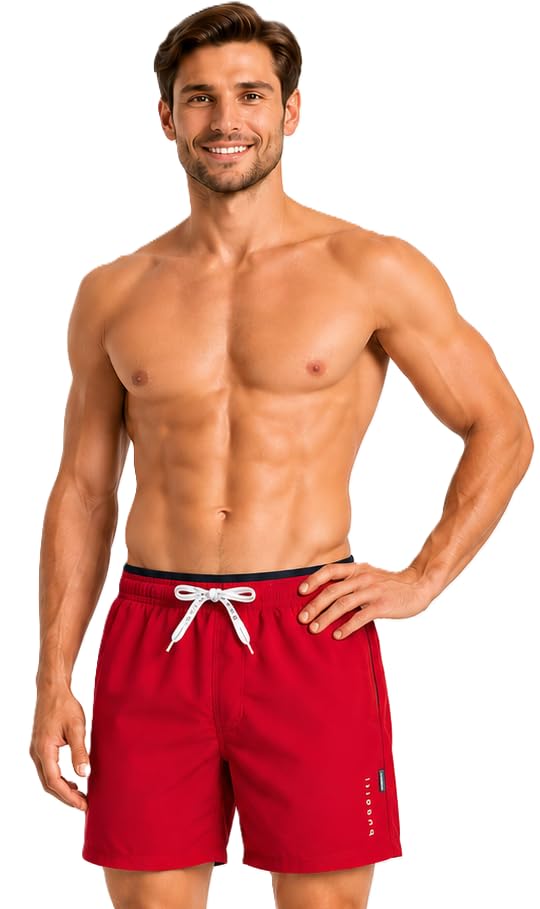 Short de bain homme rouge carmin Bugatti idéal pour vos vacances à la mer