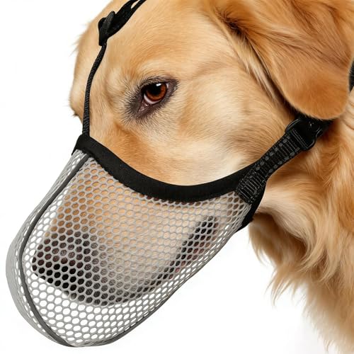 Muselière pour Chien - Fournitures Réfléchissantes Ajustables pour Animaux | Muselière Souple Anti-Morsure pour Chien,Anti-charognage, Évite de Manger,...