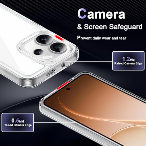Image of Case for Oppo Reno 15 Pro 5G, Military Grade Drop Protection Phone Case, Yellowing Resistant, Anti-Scratch Hard PC Back, Shockproof Hard Ultra-Thin Protective Cover, Clear