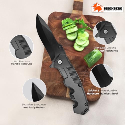 BISONBERG Folding Kitchen Knife Black - Image 3